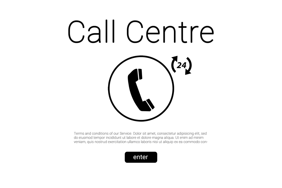 Transparent Call Centre Icon with Text