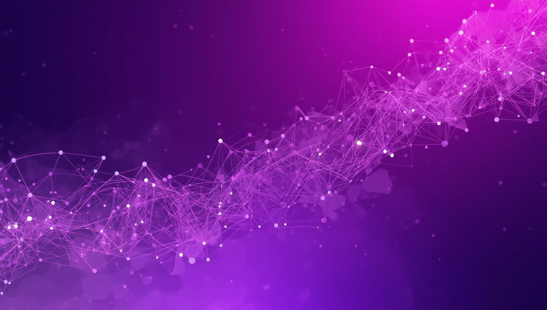Abstract Digital Waveform with Purple Network Connectivity