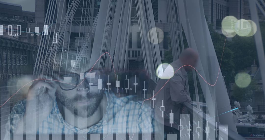 Businessman Analyzing Financial Growth with Digital Technology