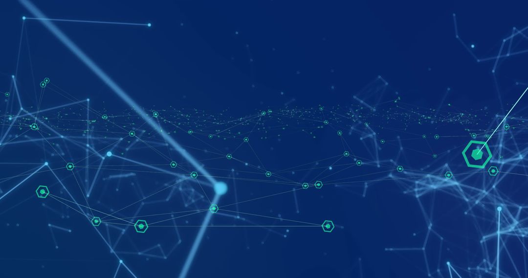 Abstract Digital Connections on Blue Background