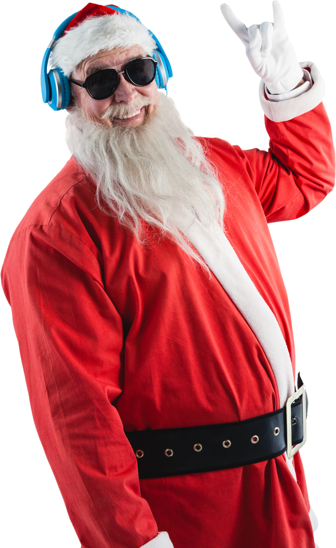 Cool Santa Claus Listening to Music with Headphones Transparent Background - Download Free Stock Images Pikwizard.com