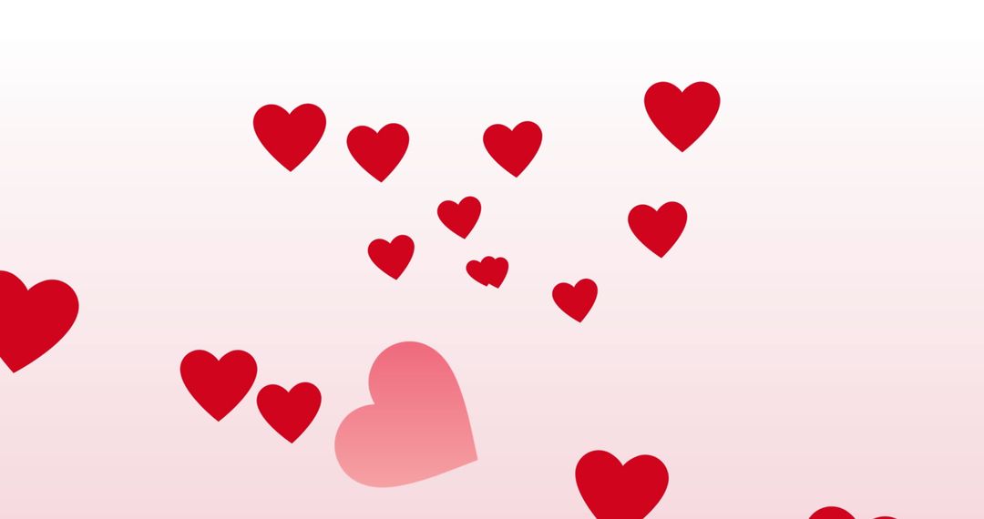 Romantic Red Hearts on Gradient White Background for Valentine's Day