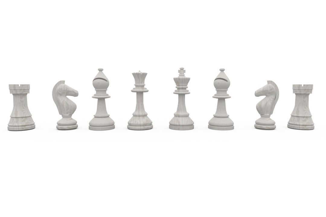 Transparent White Chess Pieces Aligned in a Row - Download Free Stock Images Pikwizard.com