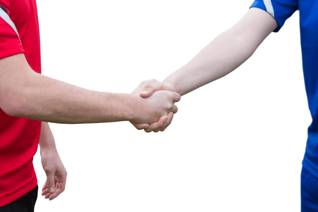 Sportsmanship Gesture with Transparent Hands Shake