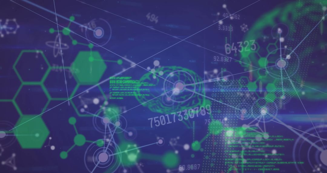 Advanced Digital Interface with Futuristic Network Elements