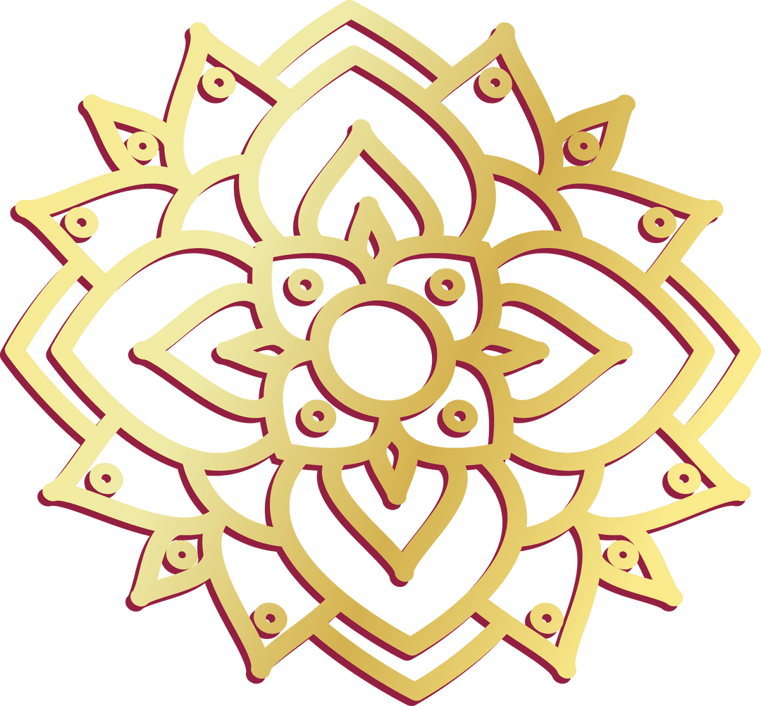 Abstract Golden Mandala on Transparent Background in Vector Format