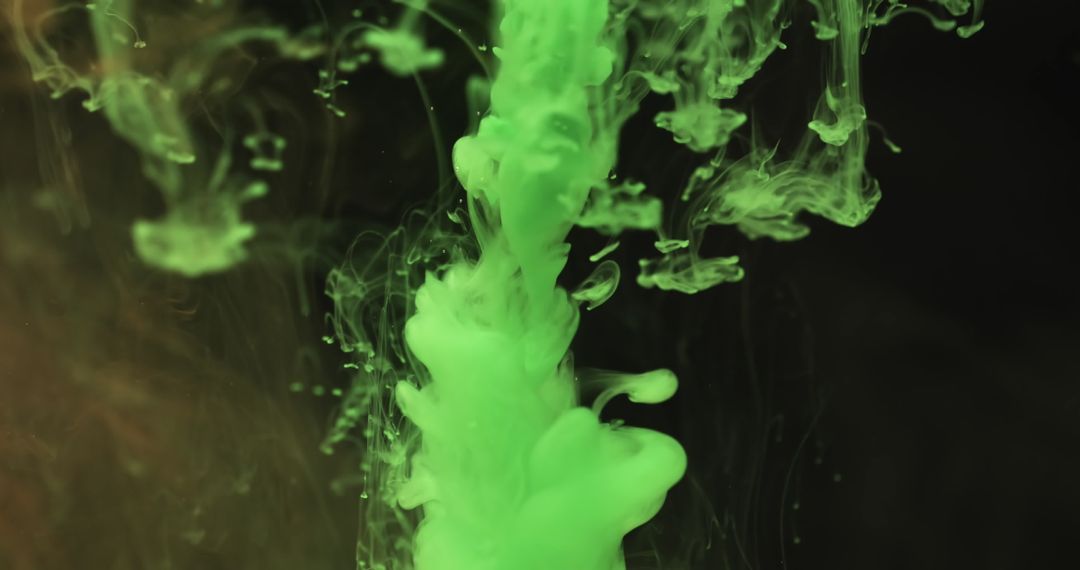 Vivid Green Liquid Swirl in Dark Background