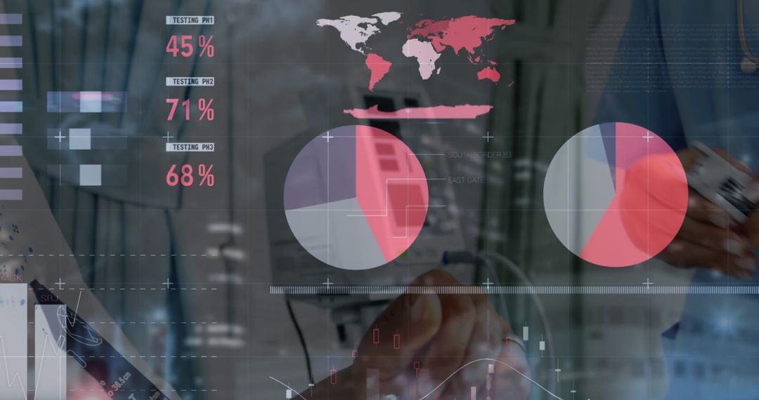 Healthcare Worker Analyzing Patient Data with Digital Interface