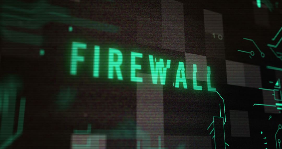 Digital Firewall Concept on Circuit Board Background