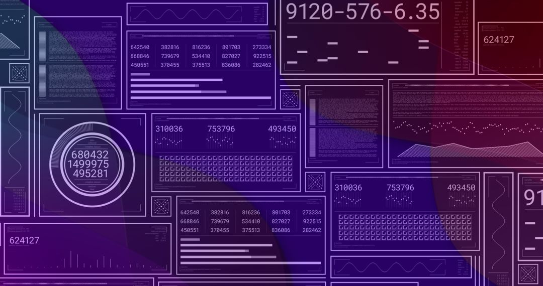 Futuristic Data Processing Interface with Binary Coding - Free Images, Stock Photos and Pictures on Pikwizard.com