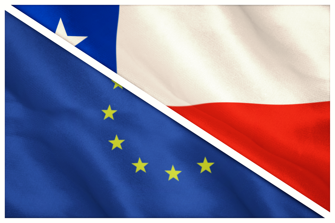 Close-Up of Overlapping Transparent European and Chile Flags - Download Free Stock Images Pikwizard.com