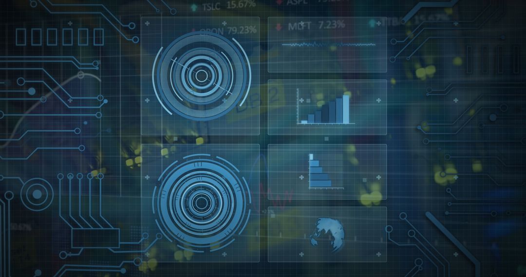 Futuristic Digital Interface Illustrating Data Processing on Server