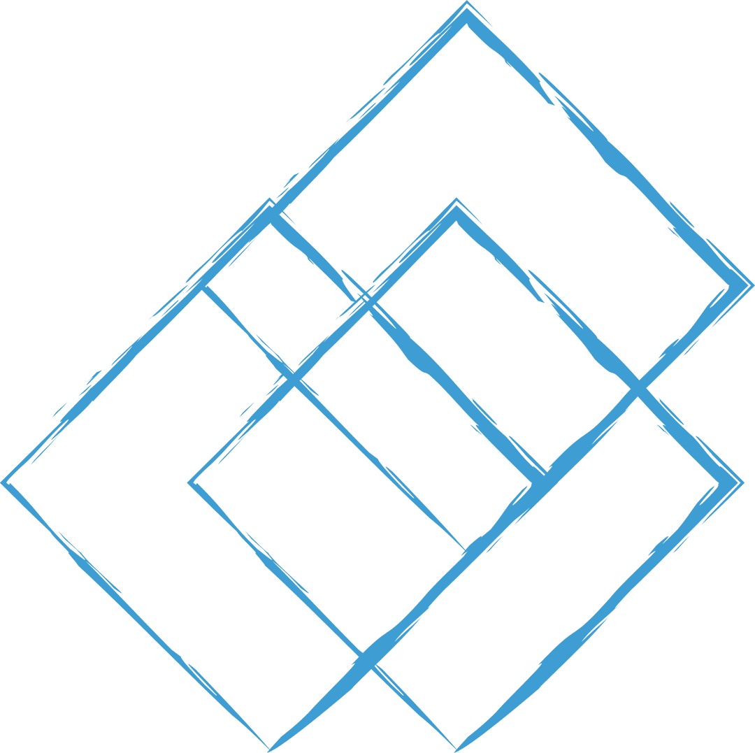 Layered Blue Squares on Transparent Background