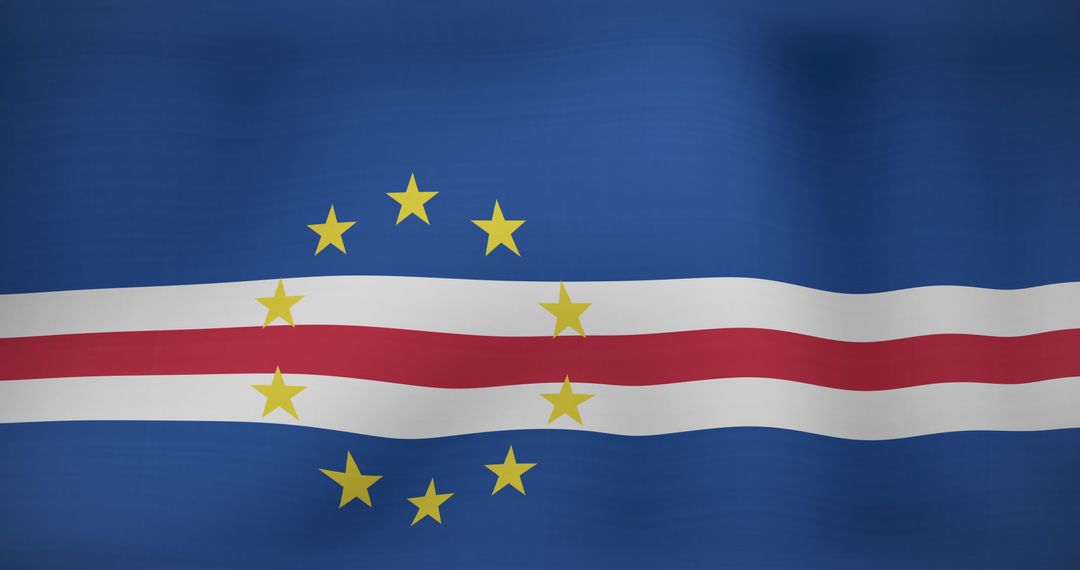 Cape Verde Flag Waving in Motion