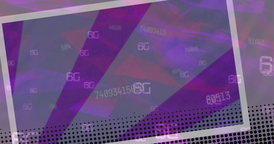 Futuristic 6G Technology Concept with Floating Text and Purple Background