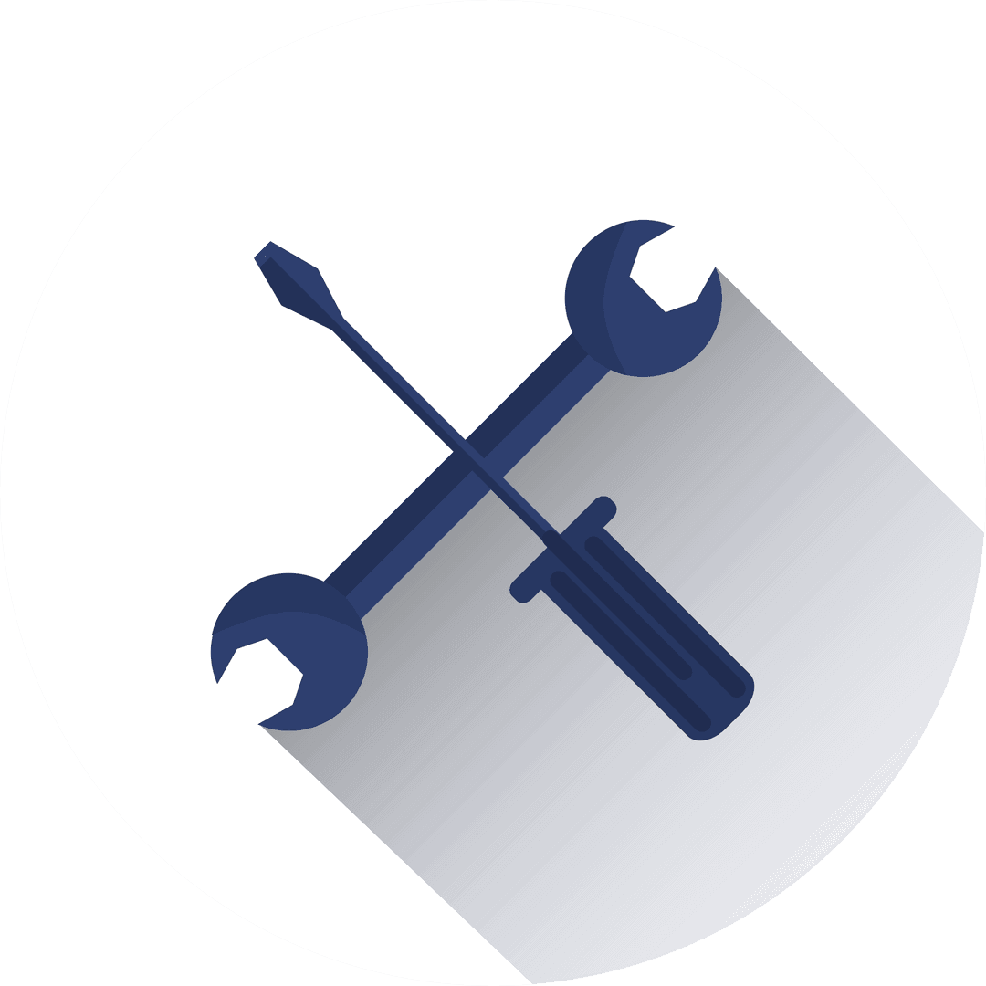 White Transparent Background with Wrench and Screwdriver Icon