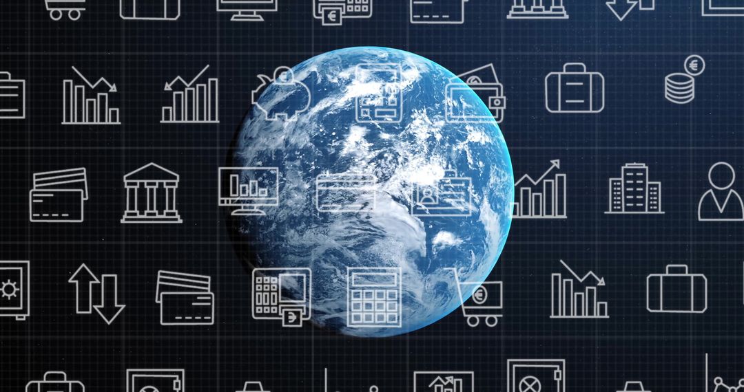 Global Finance and Digital Data Integration Concept