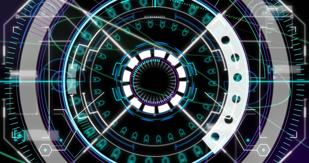 Futuristic Digital Data Interface with Secure Technology Elements