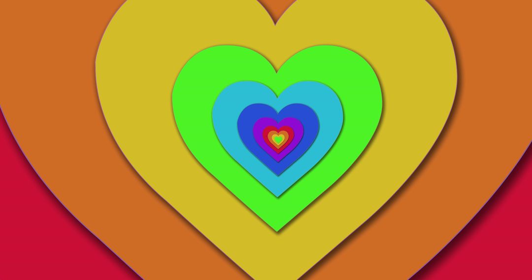 Vibrant Multicolored Heart Layers Symbolizing Pride