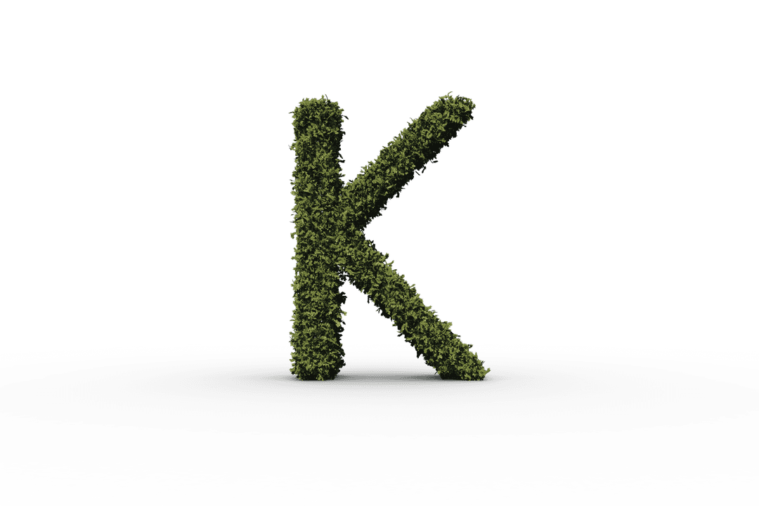 Transparent Grass Textured Letter K Nature Design