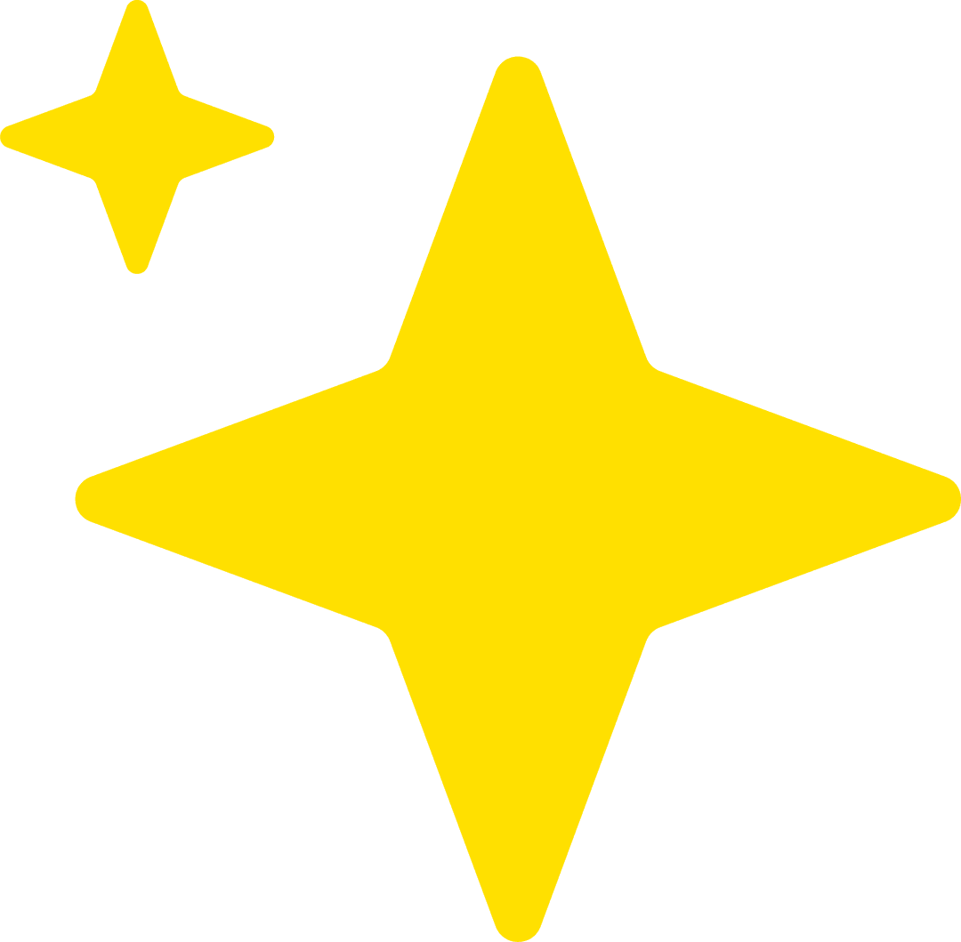 Pair of Flat Stars on Transparent Background with Copy Space