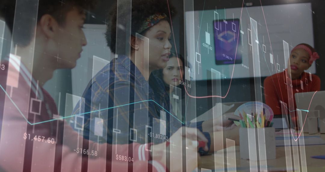 Global Finance Team Analyzing Financial Data in Modern Office