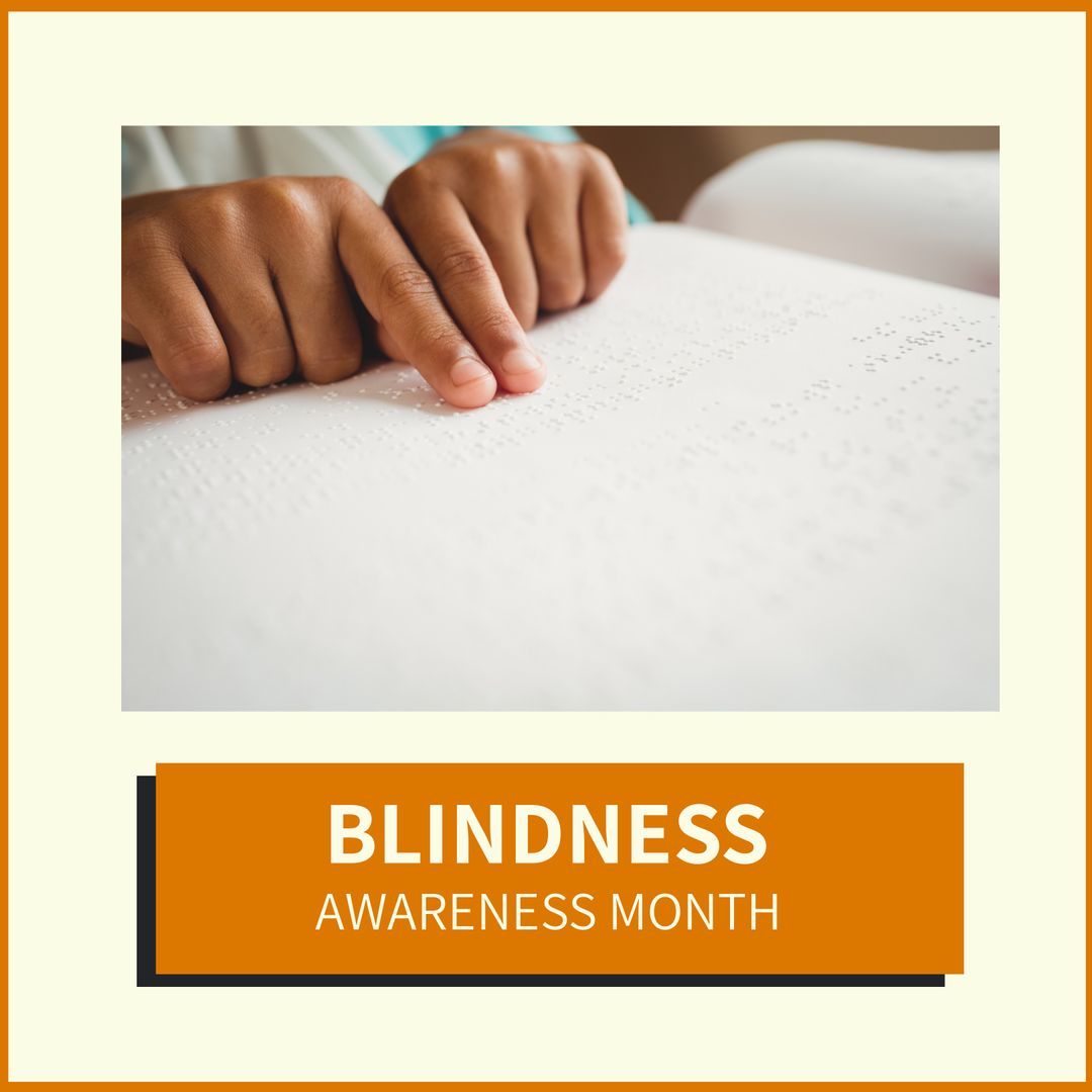 Hands Reading Braille for Blindness Awareness Month Design
