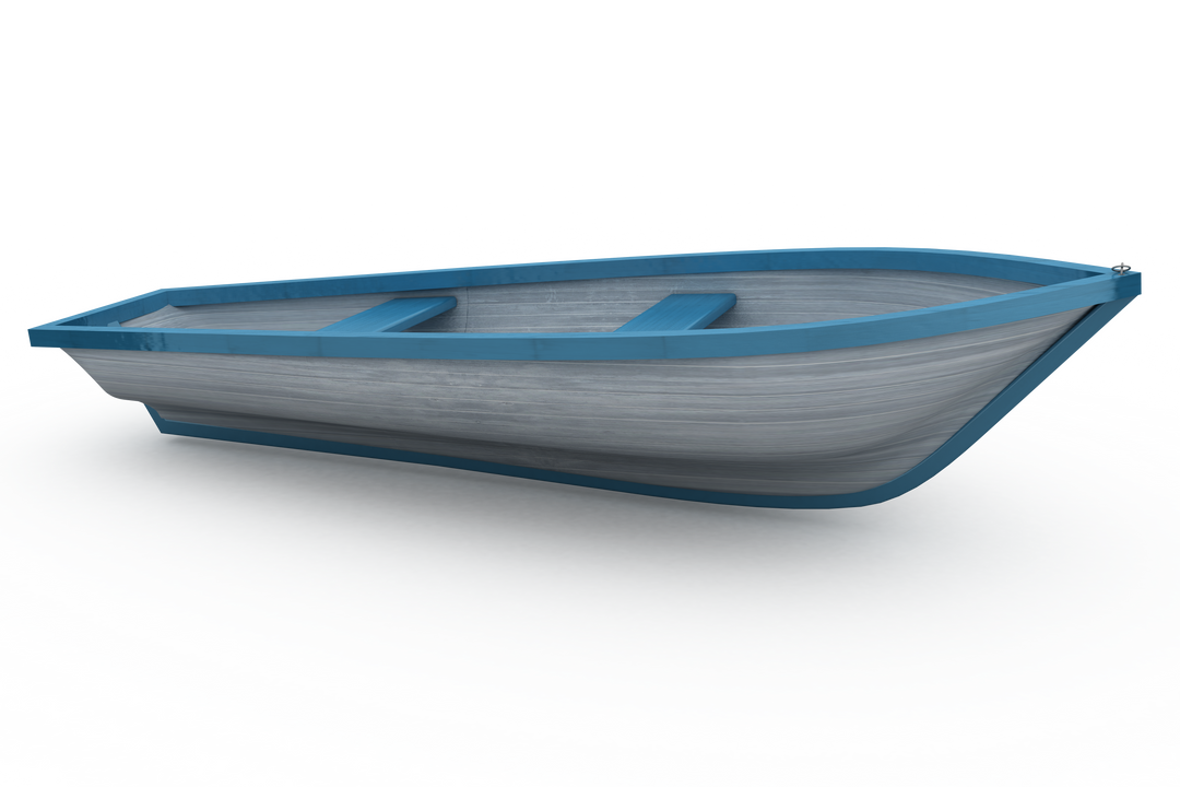 Transparent Blue and White Painted Rowboat Floating - Download Free Stock Images Pikwizard.com