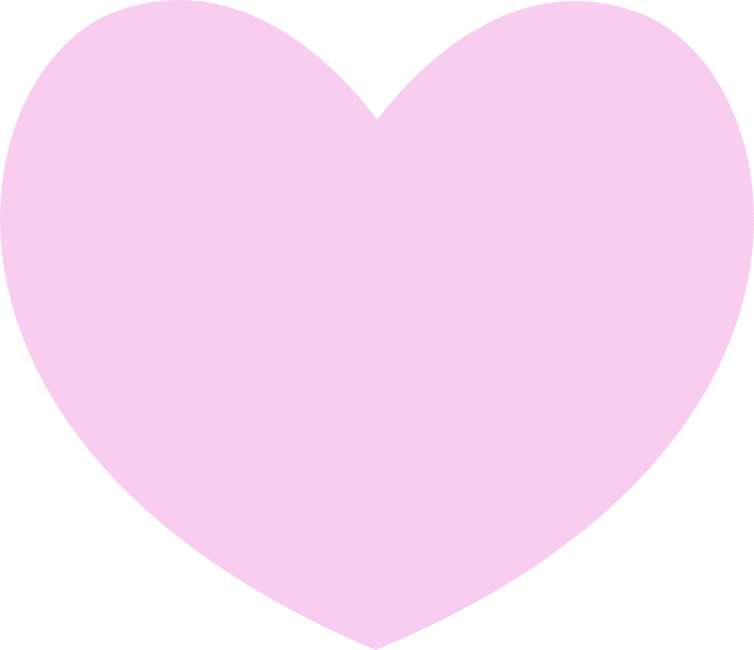 Pastel Pink Heart Symbol on Transparent Background