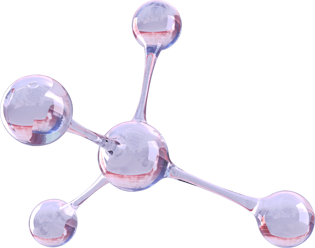 Transparent Molecular Structure Purple and Pink Design