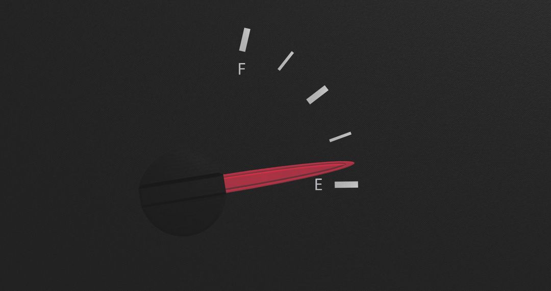 Fuel Gauge Needle on Empty Indicating Low Fuel Level
