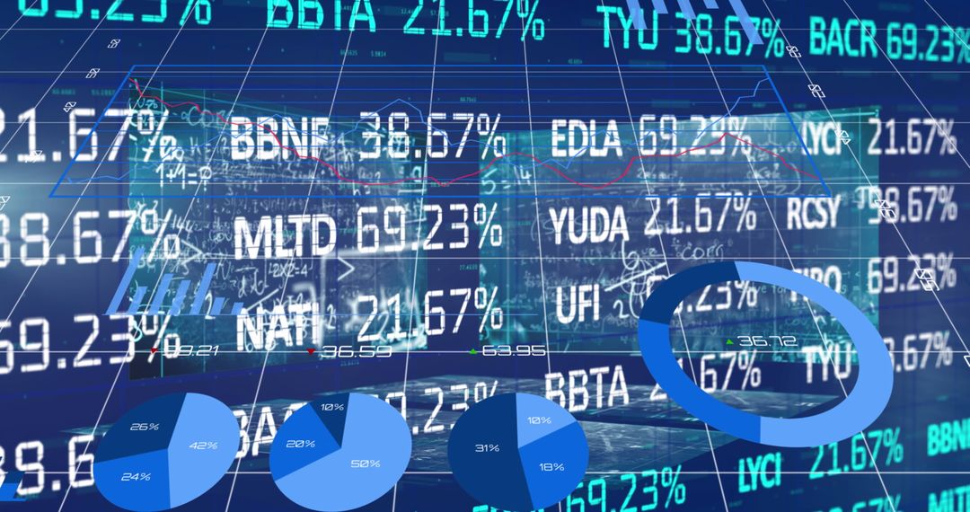 Digital Financial Data Overlaid on Equations