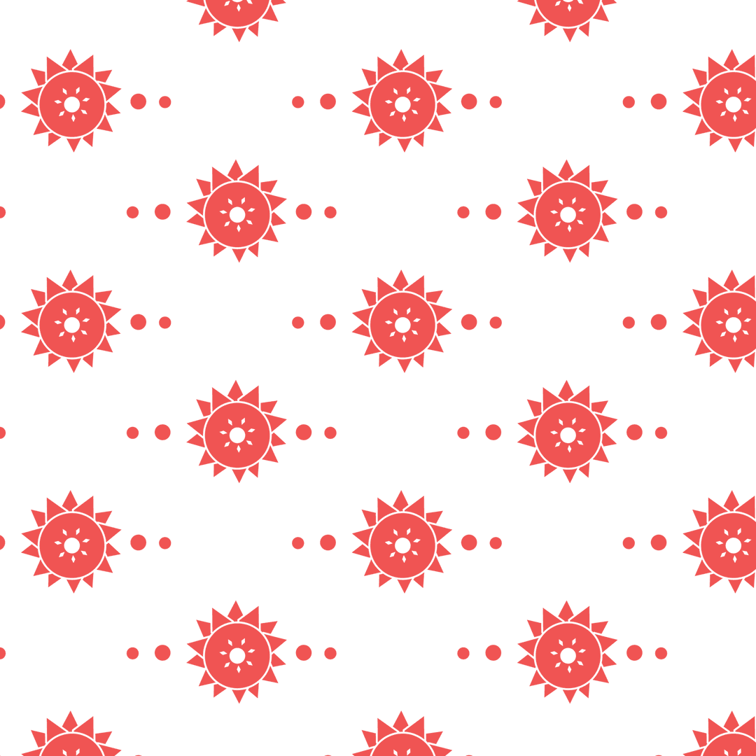 Floral Pattern of Red Petals on Transparent Background