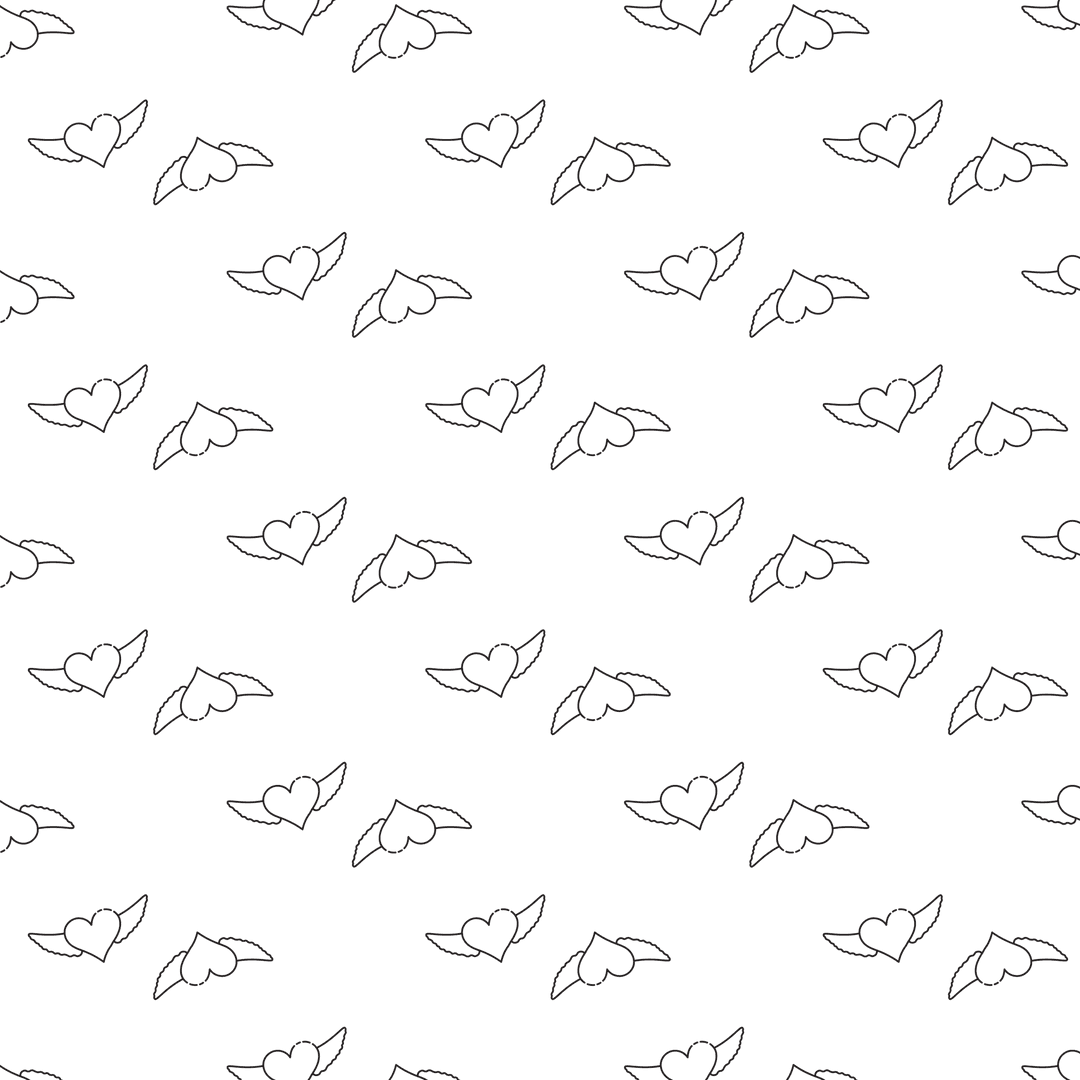 Transparent Vector Heart Pattern on Isolated Background