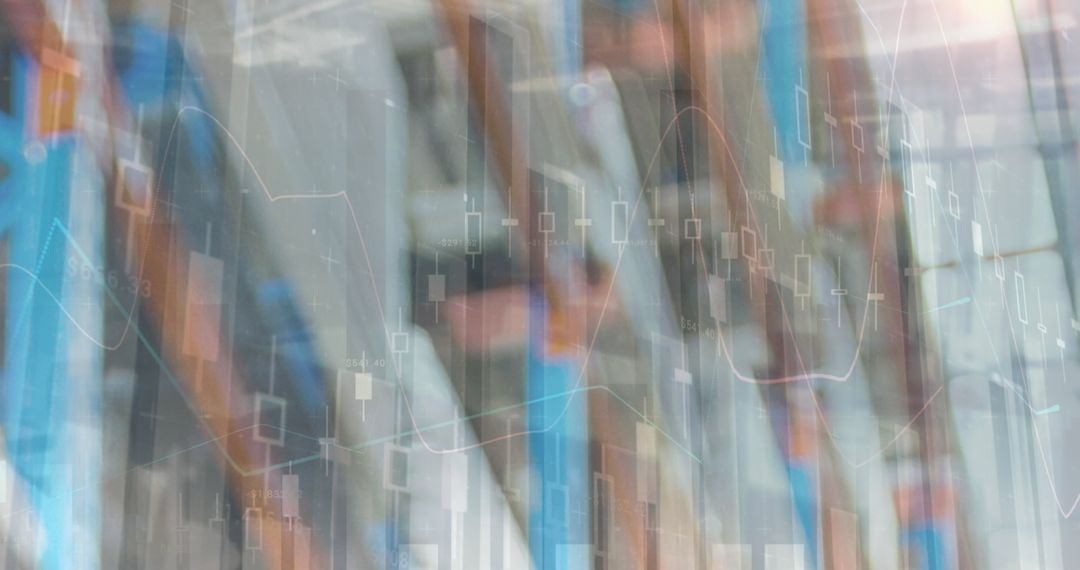 Abstract Financial Data Overlaid on Warehouse