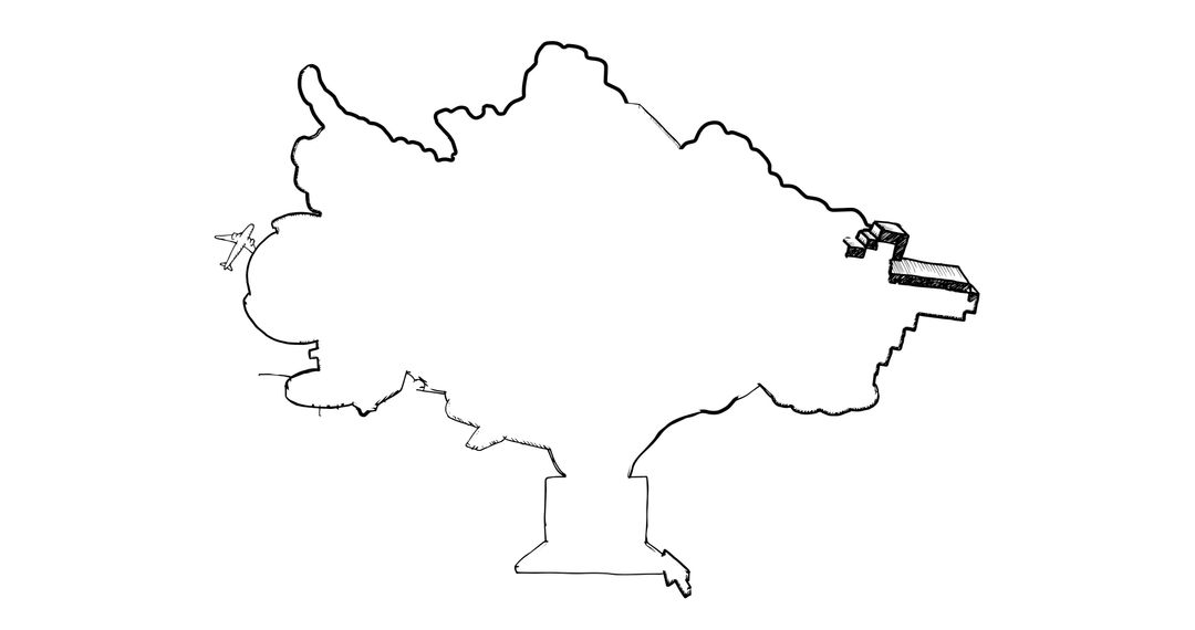 Hand Drawn Outline Map of Azerbaijan - Free Images, Stock Photos and Pictures on Pikwizard.com