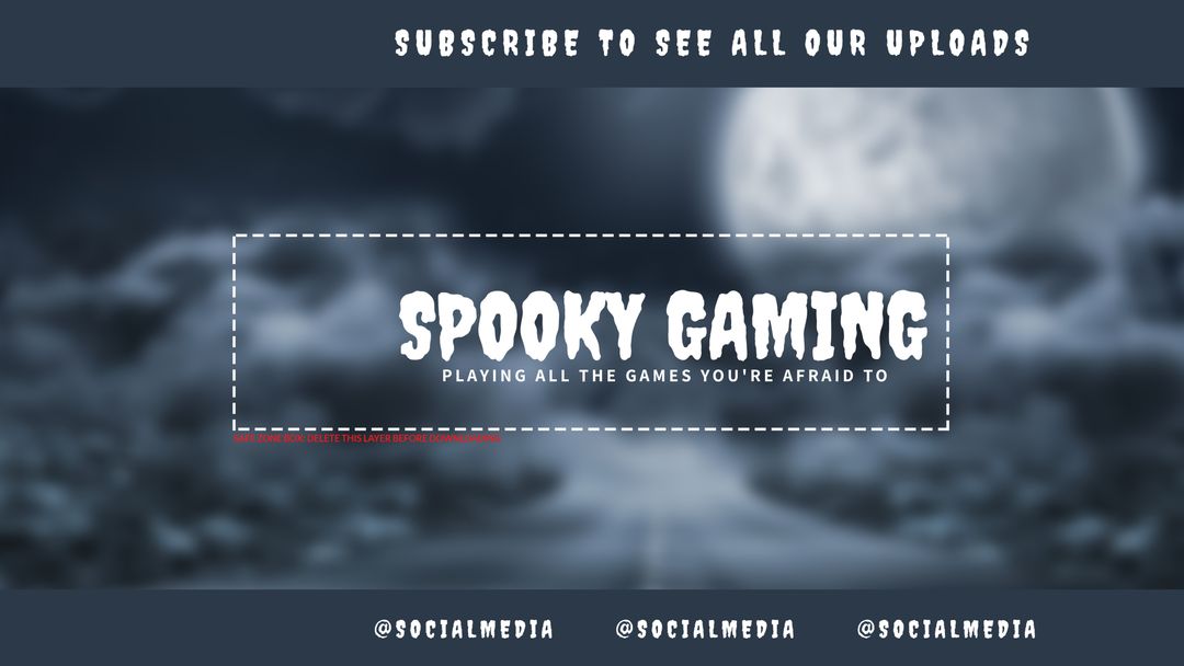 Dark Themed Spooky Gaming YouTube Channel Banner with Chilling Backdrop - Download Free Stock Templates Pikwizard.com