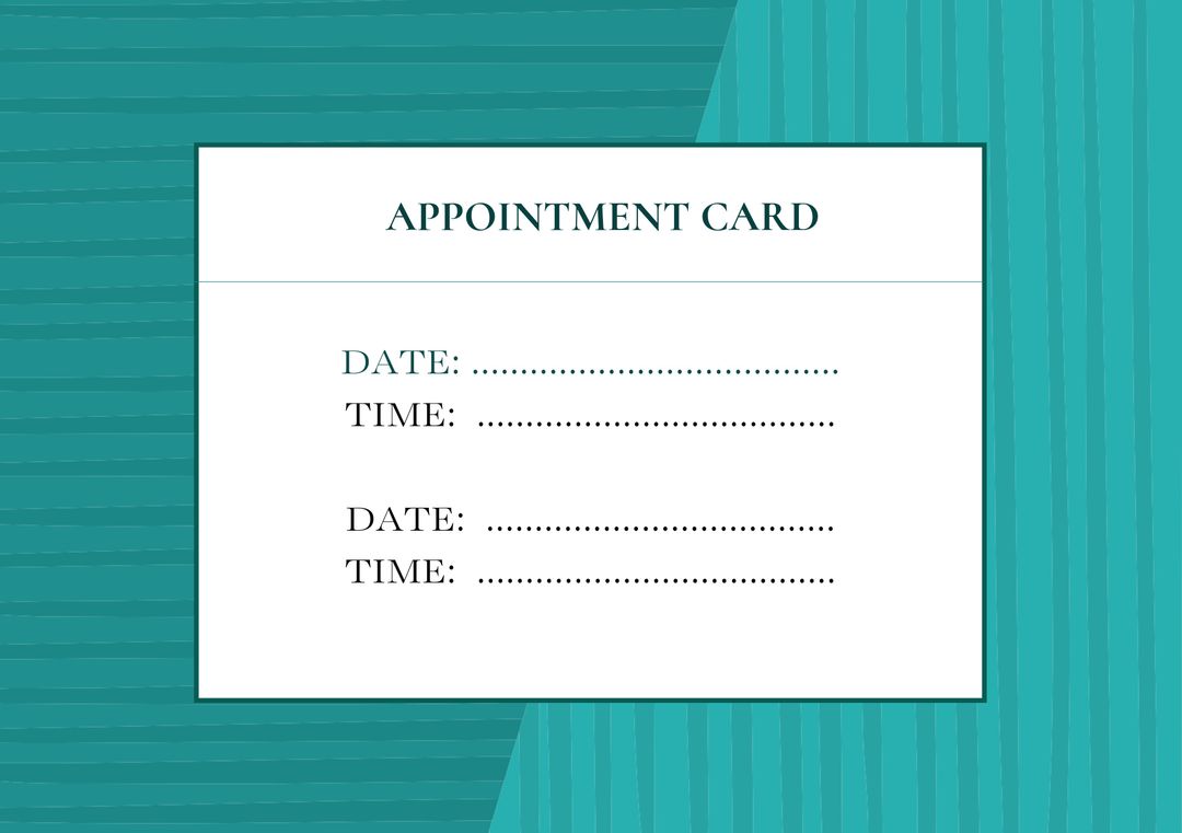 Appointment Card with Blue Background and Copy Space - Download Free Stock Templates Pikwizard.com