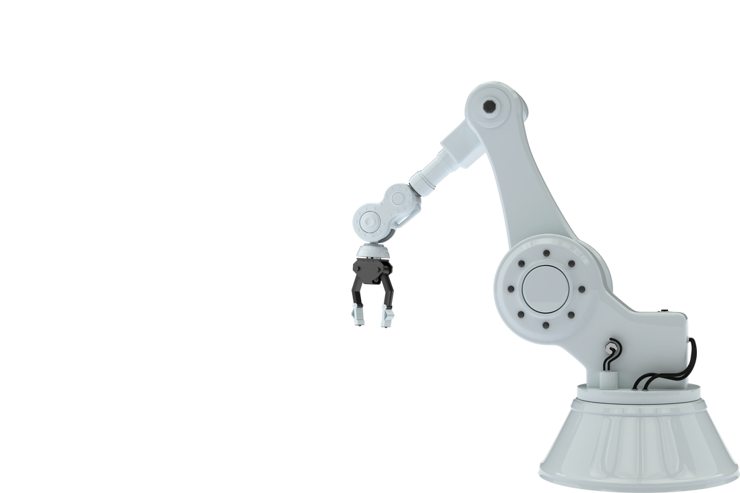 Transparent Robotic Arm with Claw on White - Download Free Stock Images Pikwizard.com