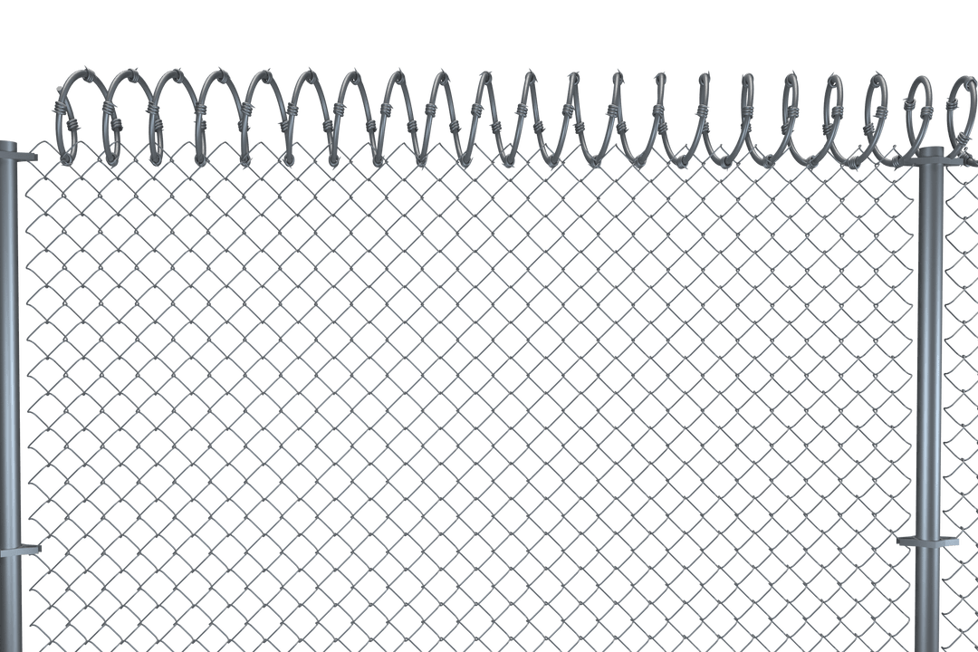 Barbed Wire Fence with Transparent Background