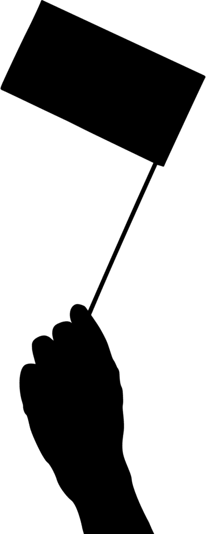 Hand Holding Black Flag Insignia Transparent Design