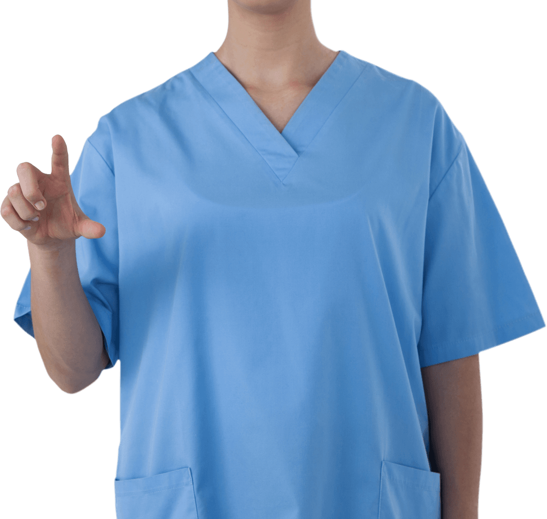 Transparent Midsection Female Doctor Touching Virtual Screen