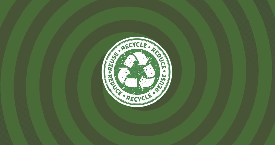 Recycling Symbol on Green Spiral Background Promoting Sustainability