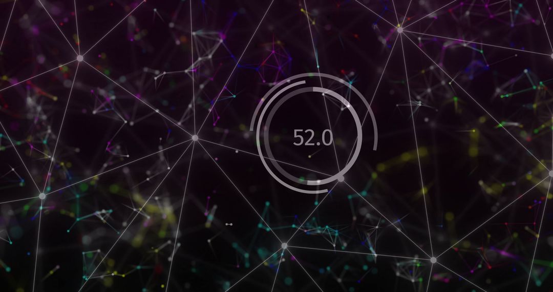 Digital network of connections with data processing concept