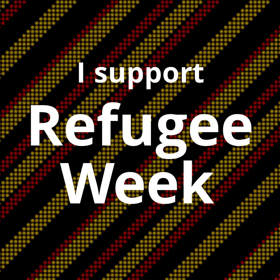 Support Refugee Week Graphic With Patterned Background