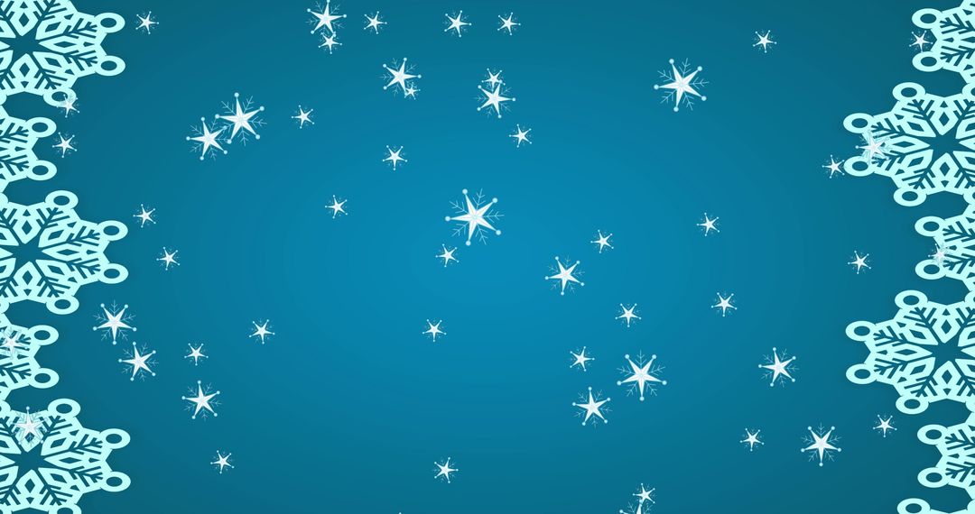 Winter Wonderland with Falling Snowflakes and Decorations