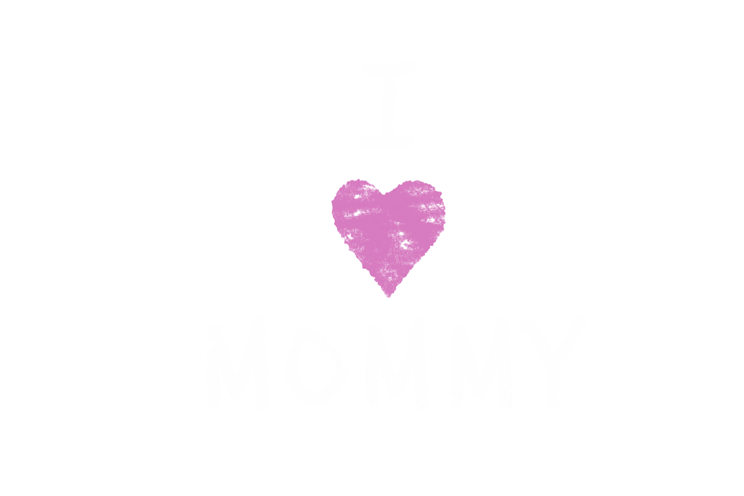 I Love Mommy Text with Pink Heart on Transparent Background