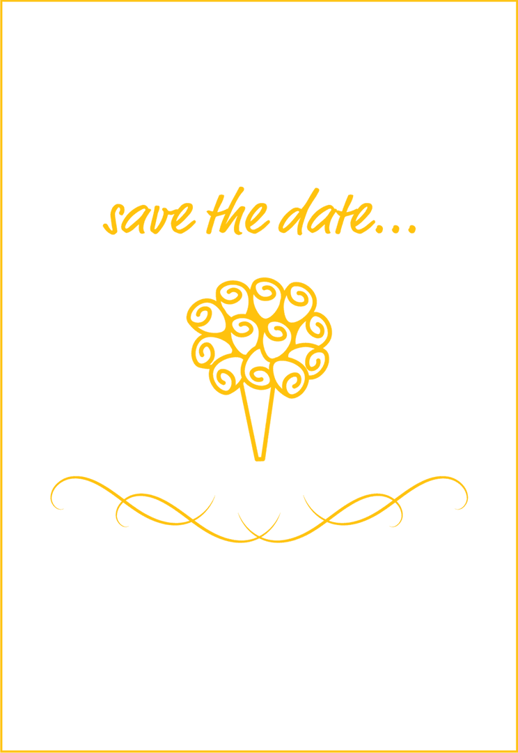 Transparent Illustration Design with Save the Date