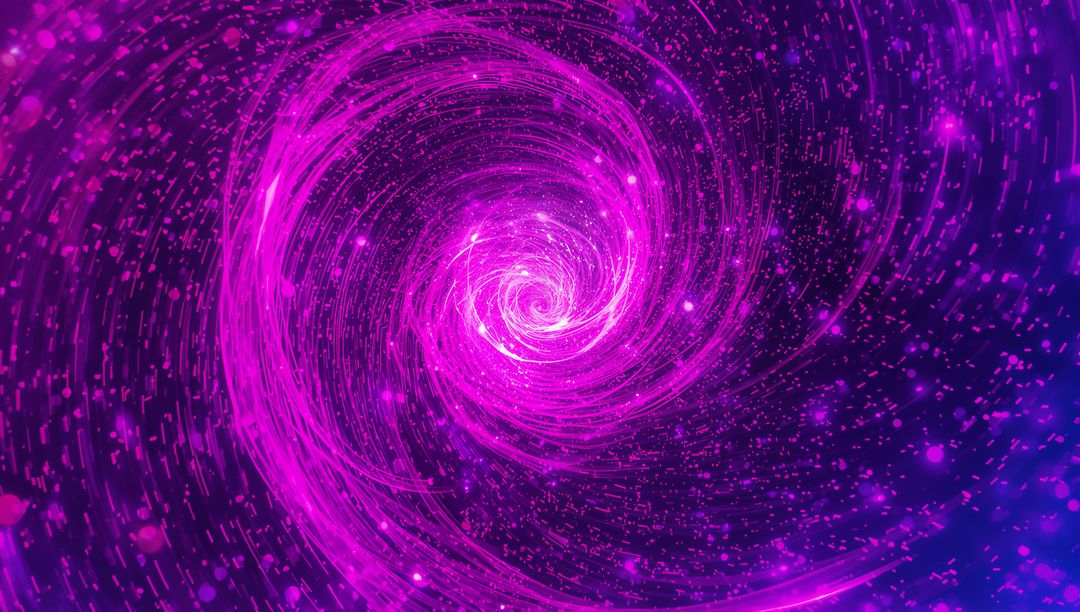 Abstract Neon Light Vortex with Swirling Particles in Digital Space