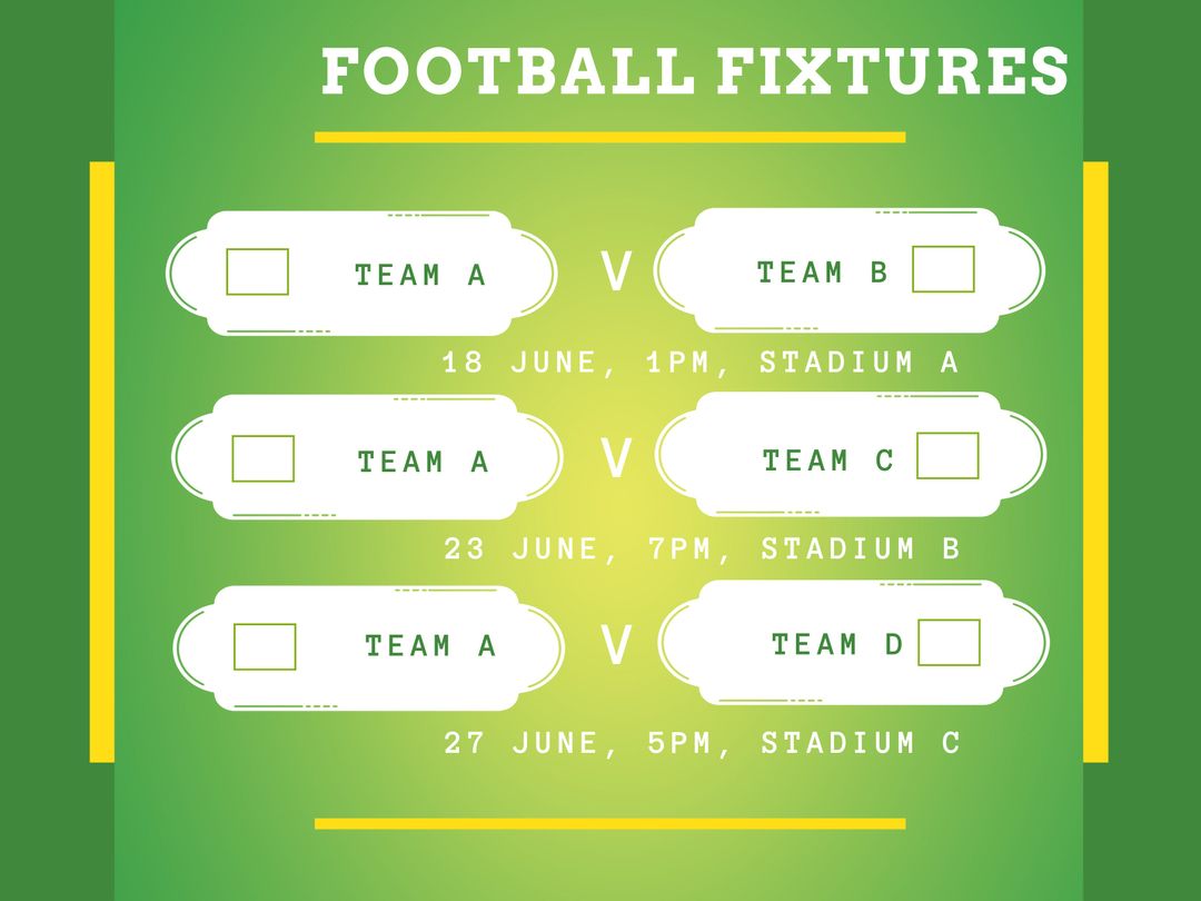 Colorful Football Match Fixture Schedule Background